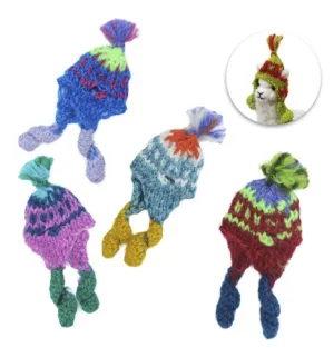 Hand Knit Chullos: Mini Knit Hats Custom Made for Alpacas 6.5" Tall