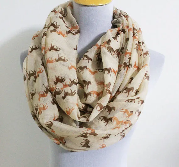 Horse Printed Infinity Scarf