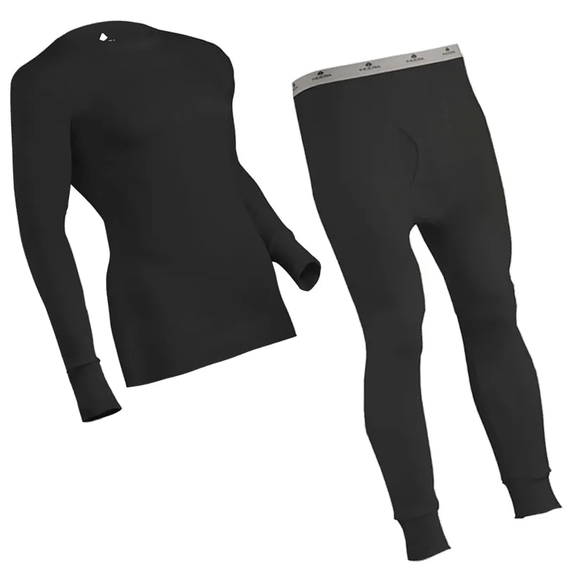 Indera 100% Cotton Expedition Weight Thermal Underwear - Black  890-BK