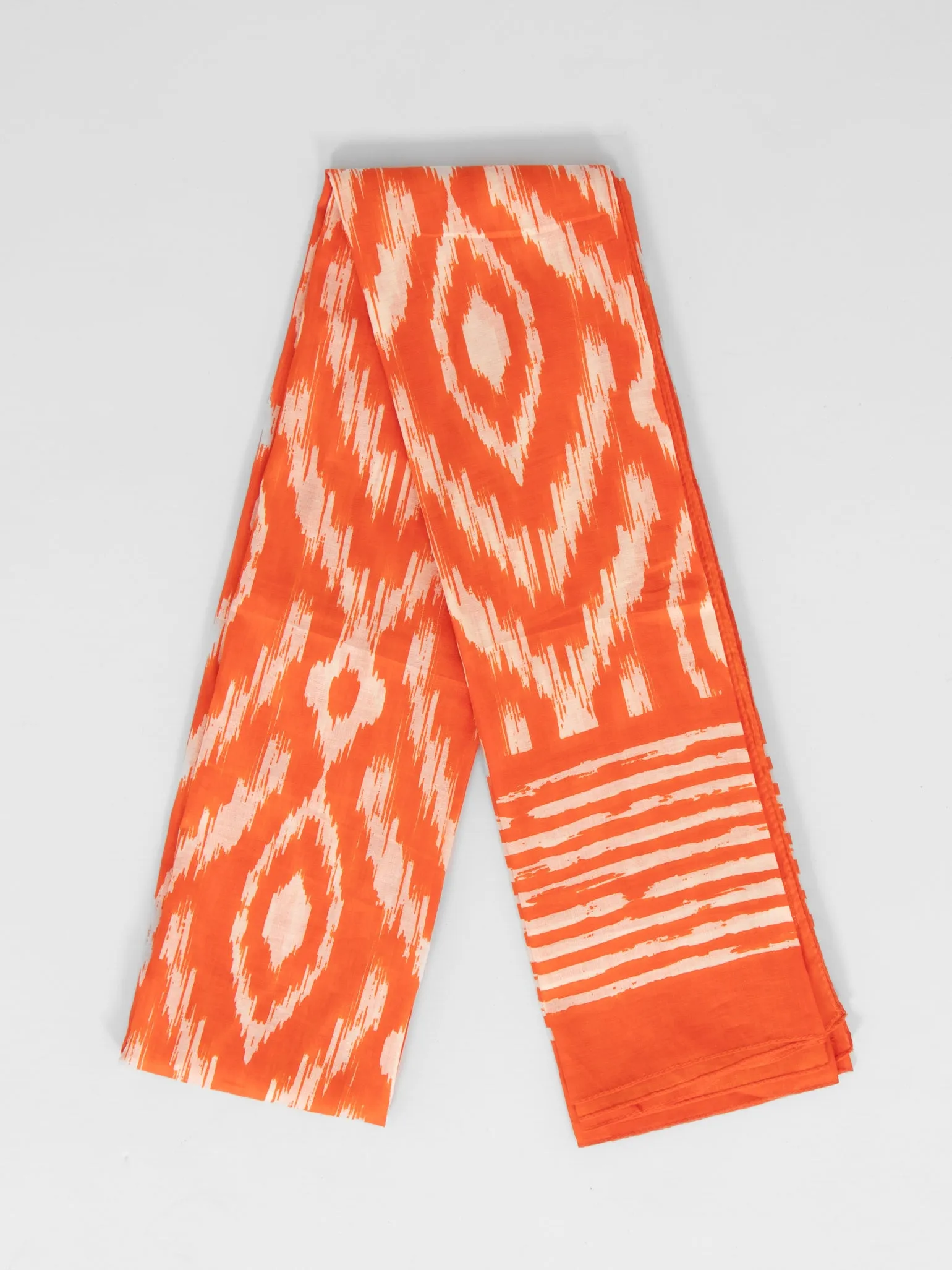 Indie Lightweight Cotton Scarf - Orange, Aztec