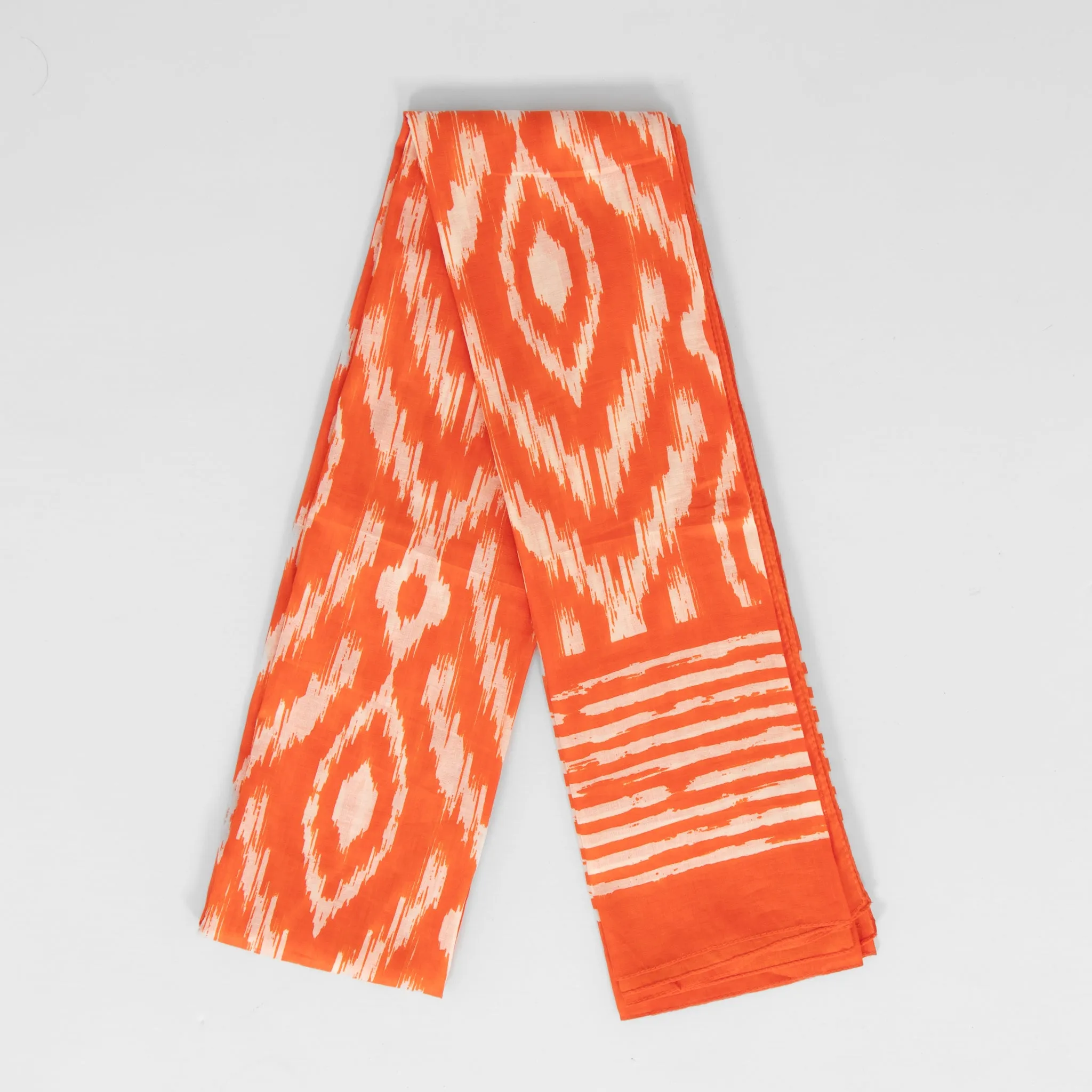 Indie Lightweight Cotton Scarf - Orange, Aztec