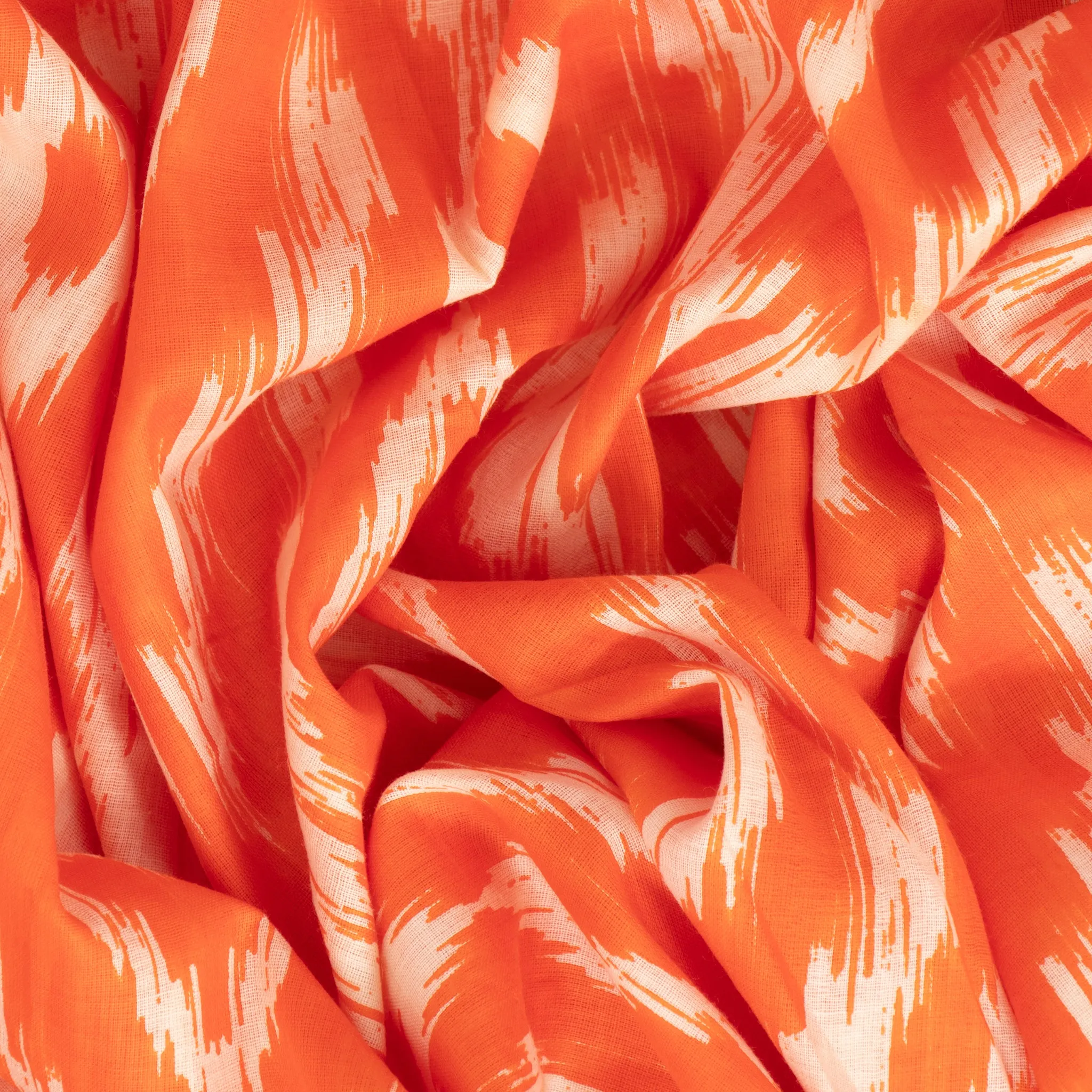 Indie Lightweight Cotton Scarf - Orange, Aztec