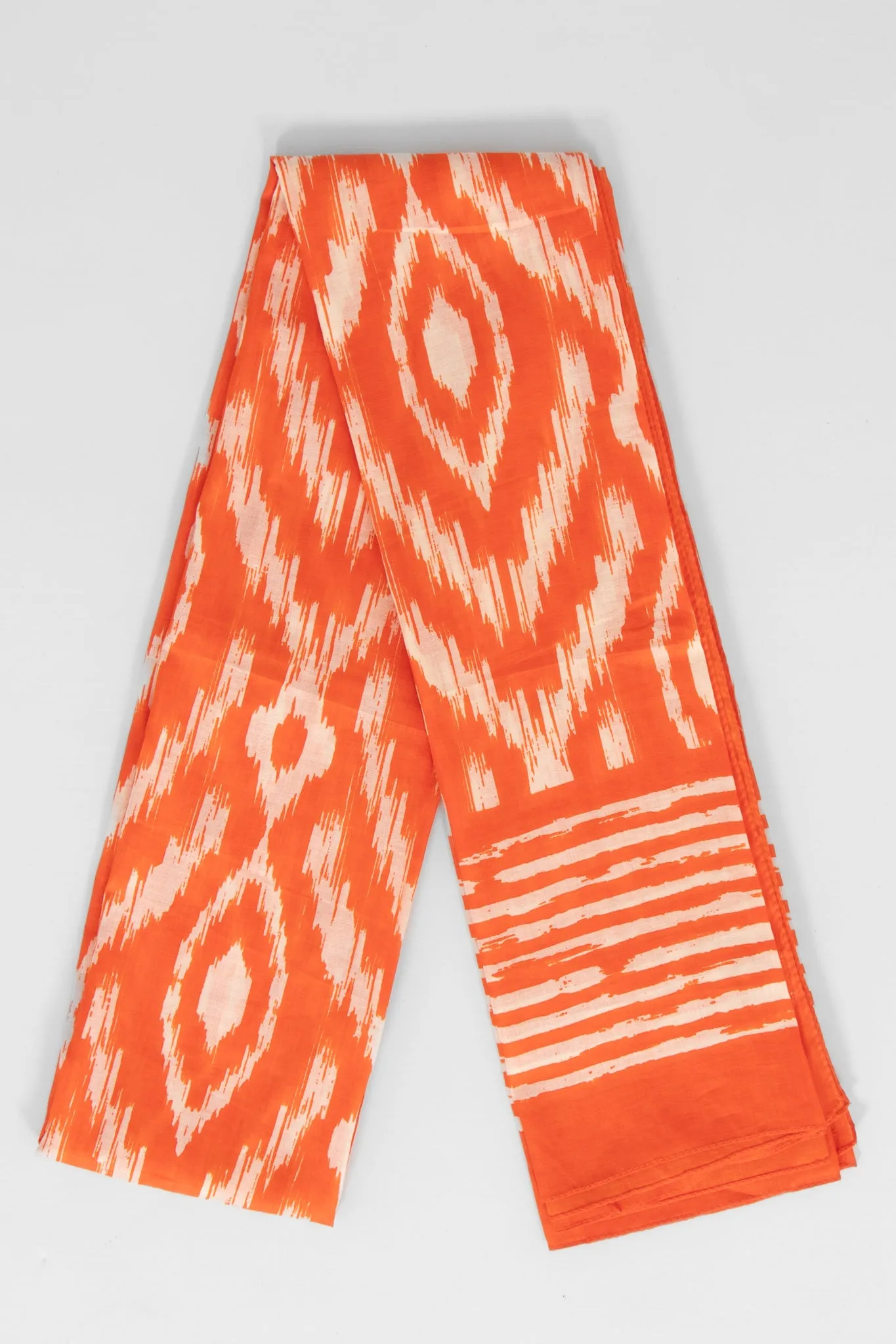 Indie Lightweight Cotton Scarf - Orange, Aztec