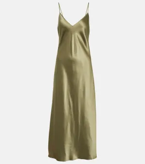 Joseph silk satin clea slip dress, green