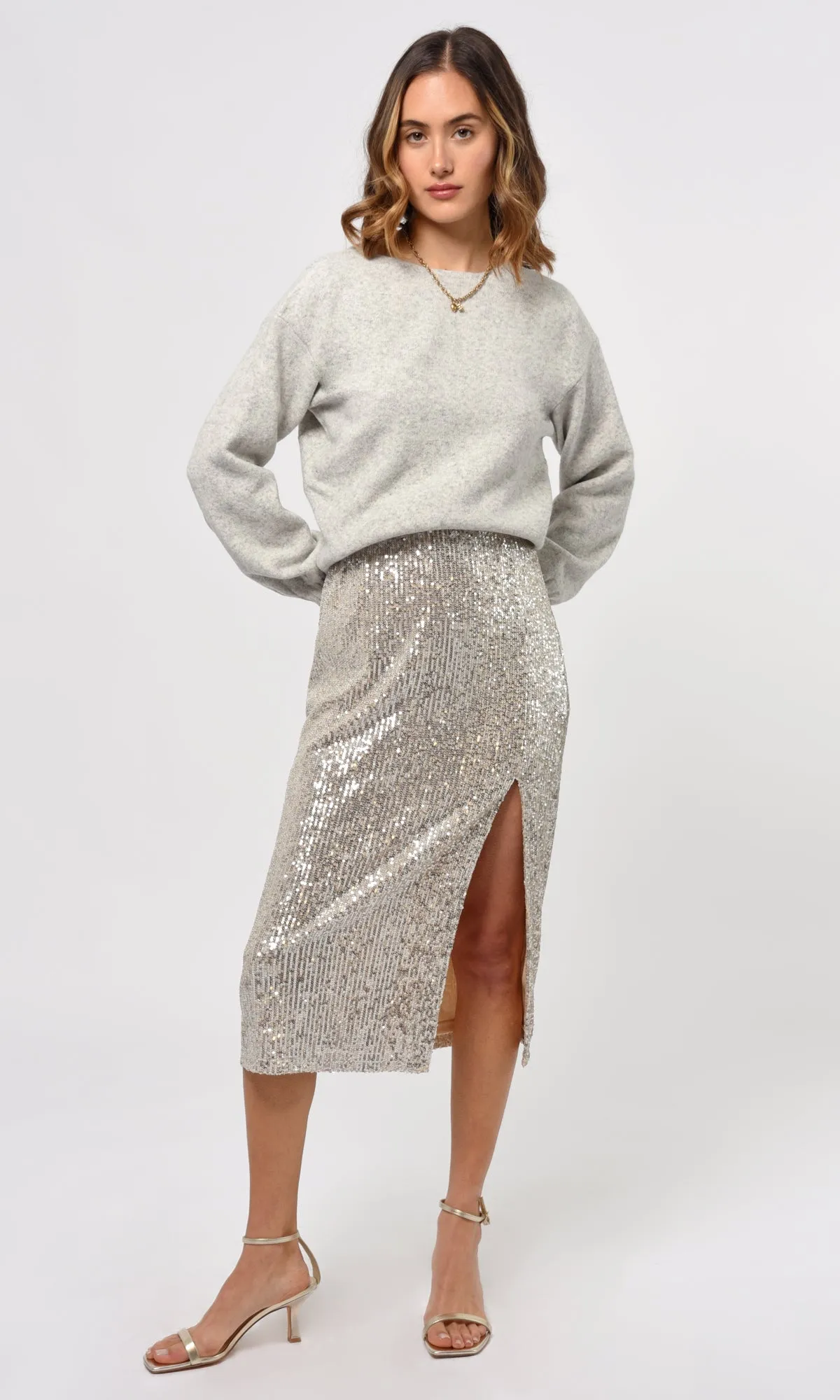 Karla Sequins Midi Skirt