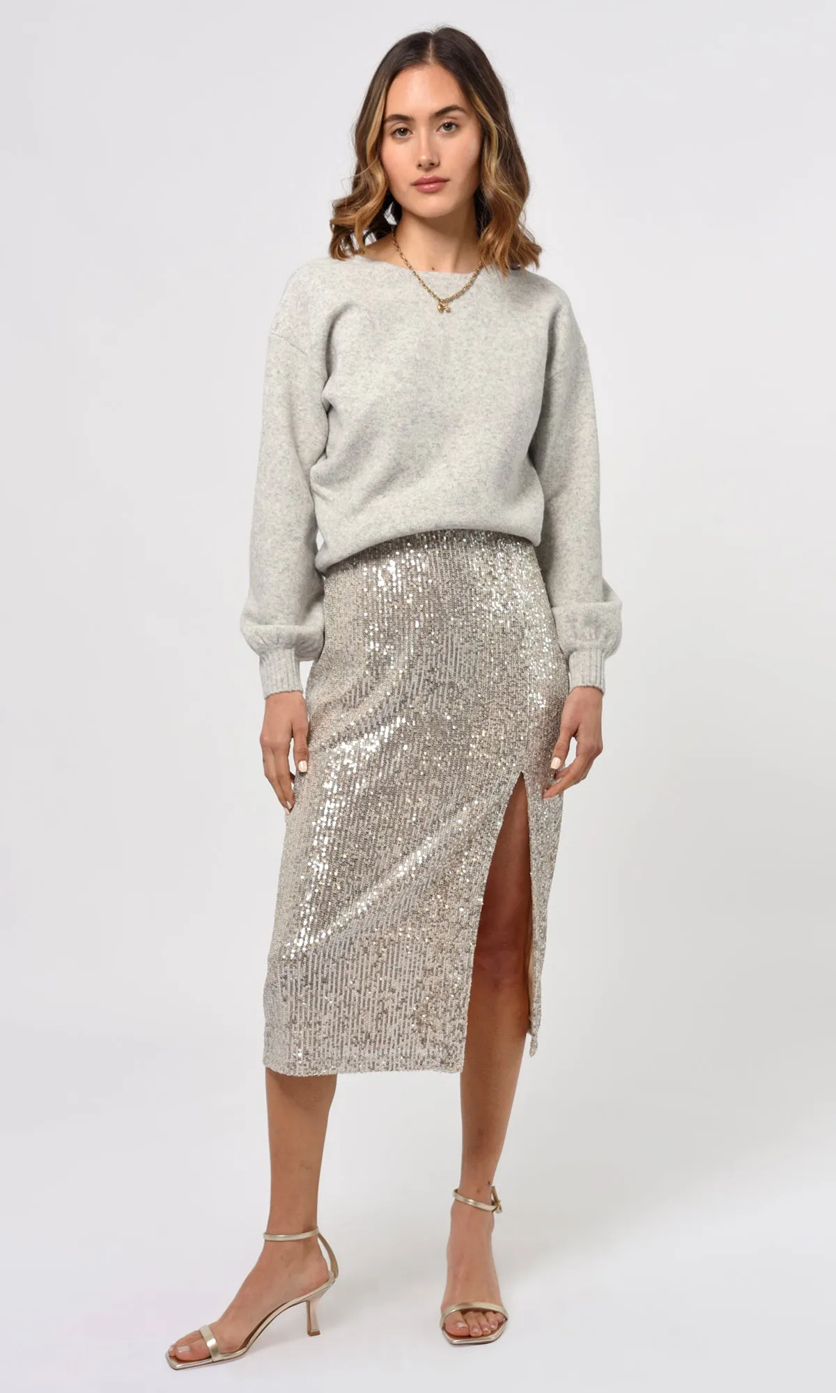 Karla Sequins Midi Skirt