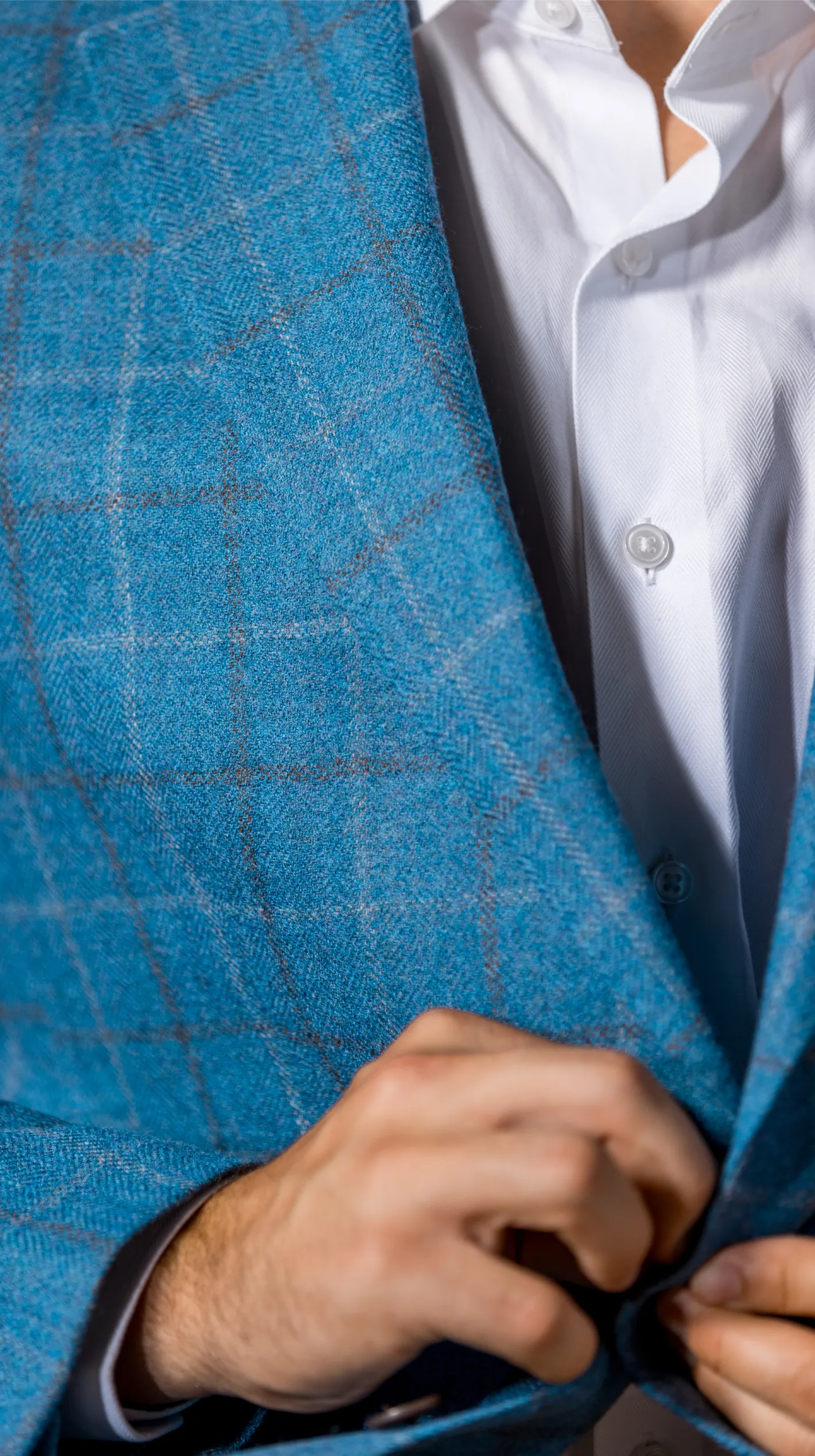 Light Blue Windowpane Wool Sport Coat