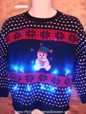 Lonely Festive Bear Light Up Ugly Christmas Jumper