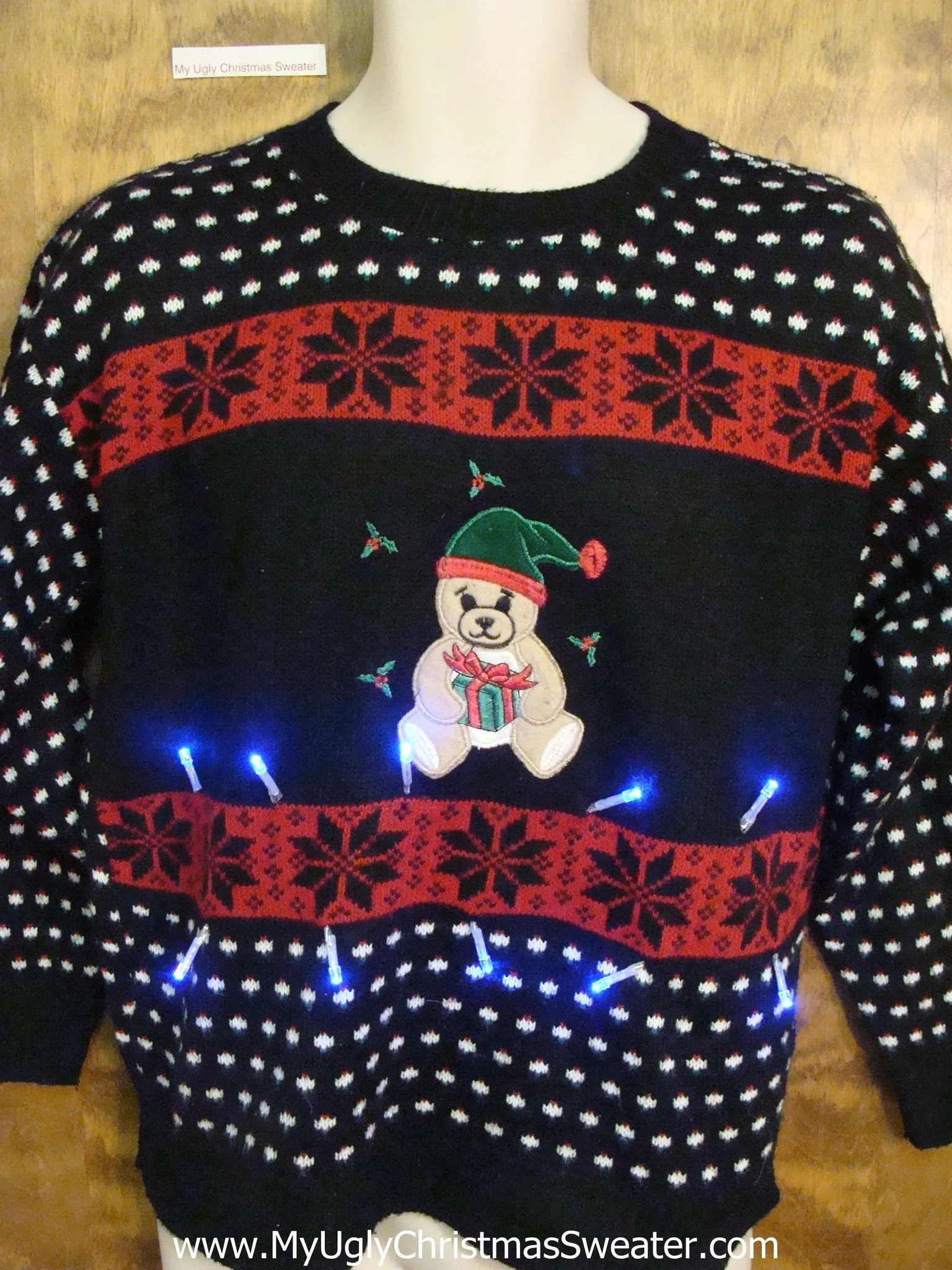 Lonely Festive Bear Light Up Ugly Christmas Jumper