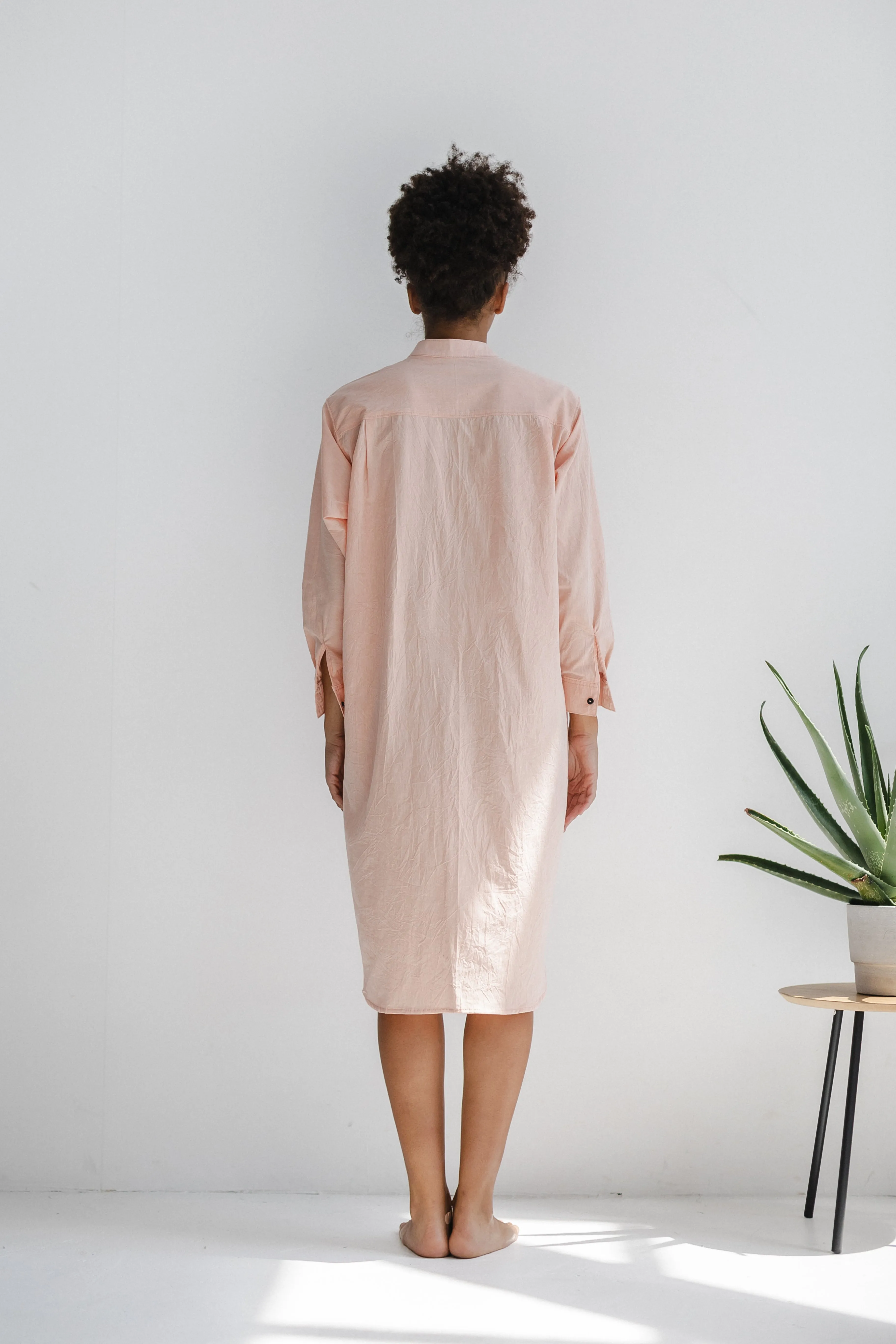 Long Sleeve Sleepdress — Pastel Pink