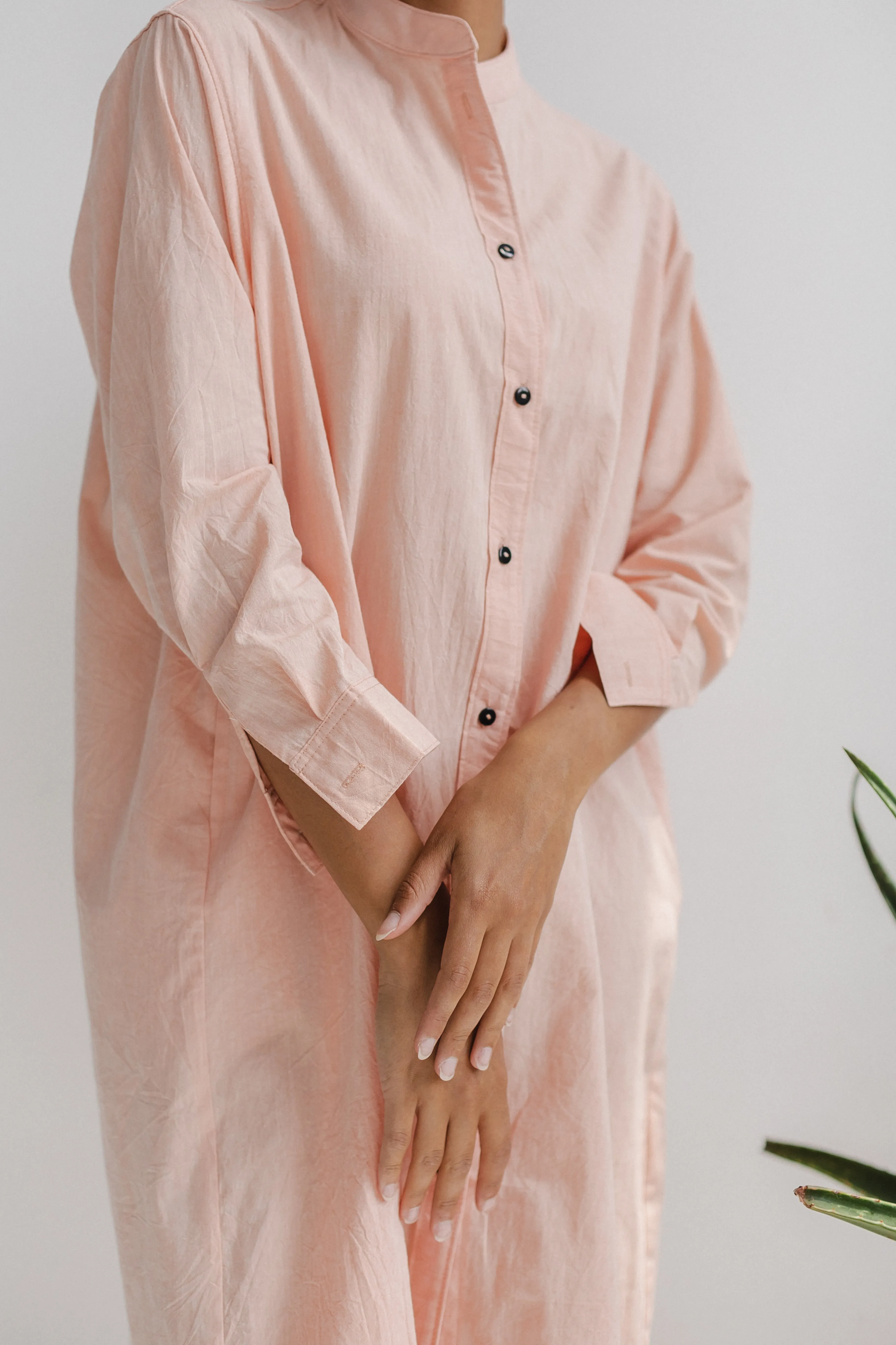 Long Sleeve Sleepdress — Pastel Pink