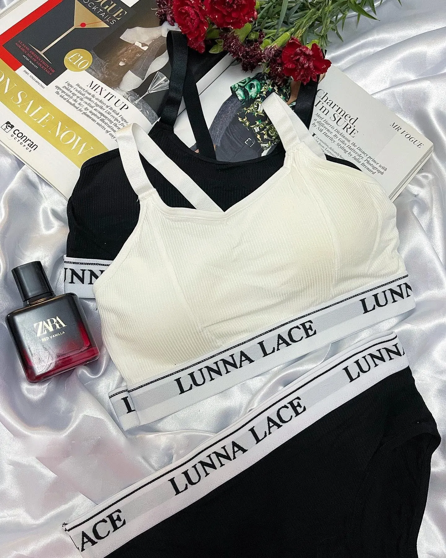 Lunna Lace Cotton Sports Fitness Bra & Underwear Set - VS8813#