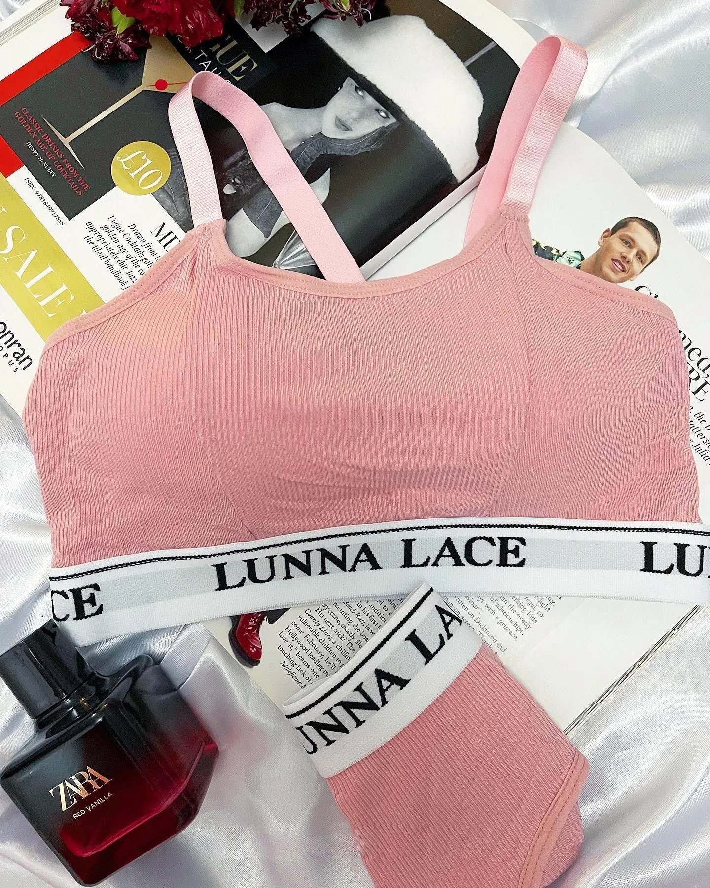 Lunna Lace Cotton Sports Fitness Bra & Underwear Set - VS8813#