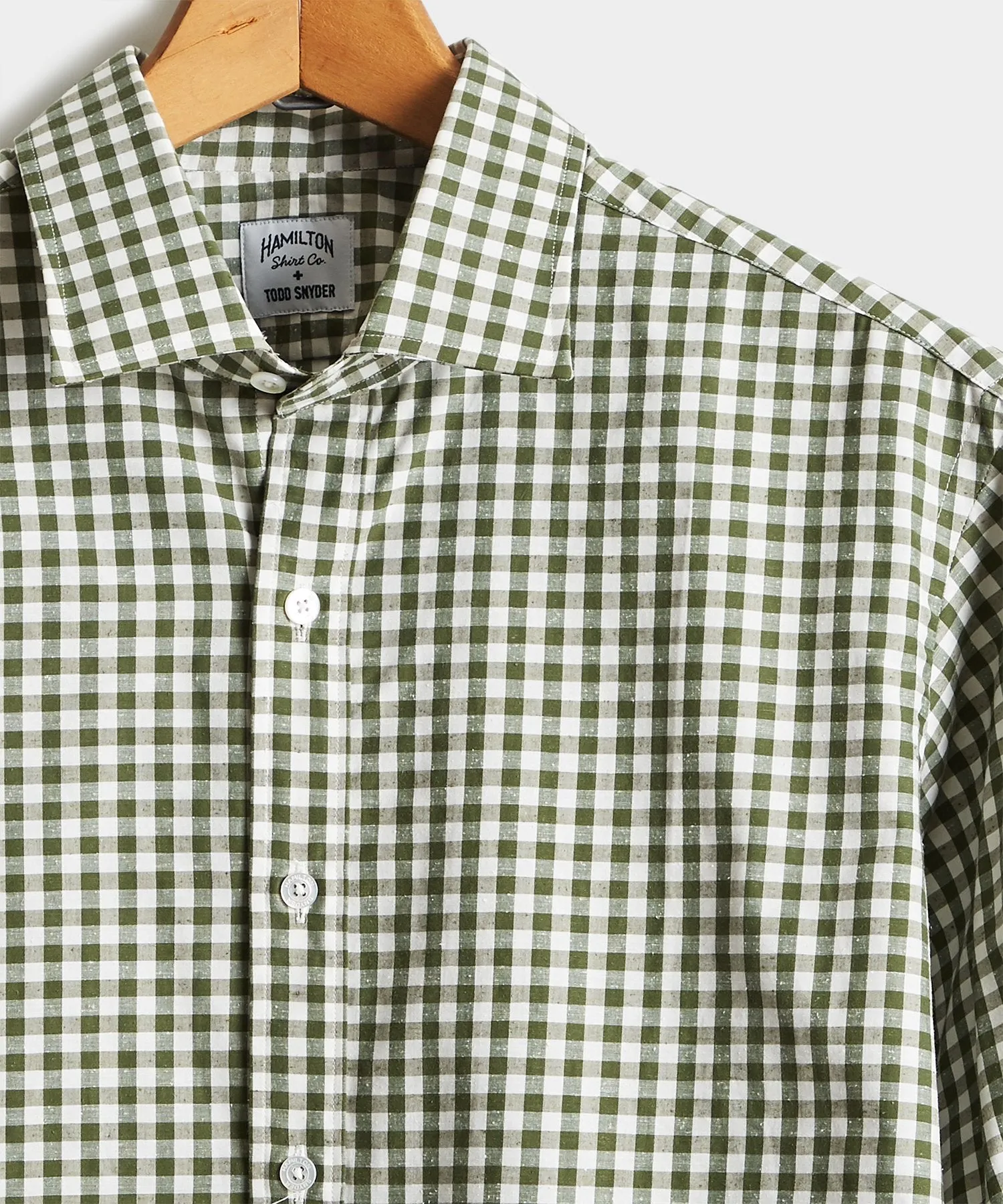 Made in the USA Hamilton   Todd Snyder Gingham Plaid Shirt Green