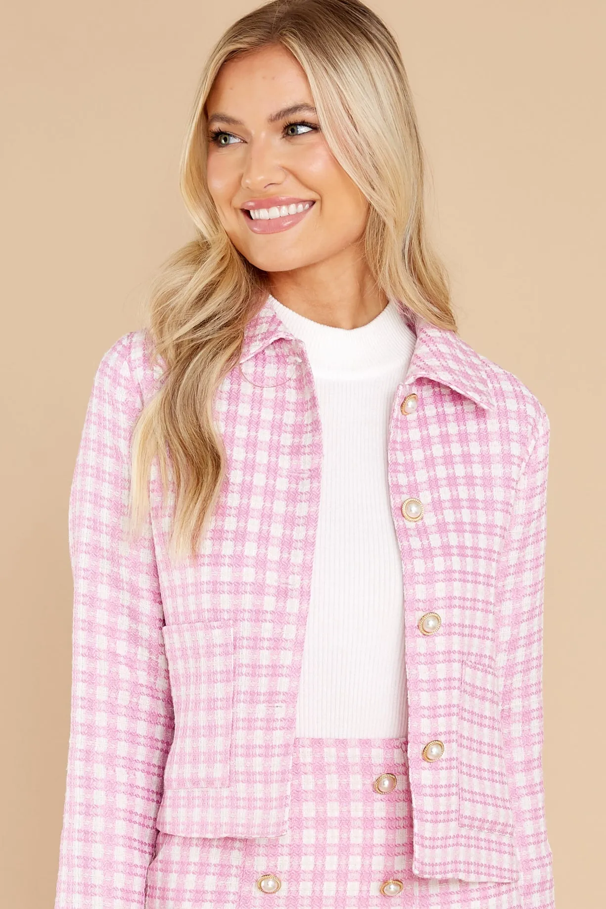 Meet Me On Melrose Hot Pink Tweed Jacket