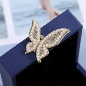 Meliora Butterfly brooch with pearls