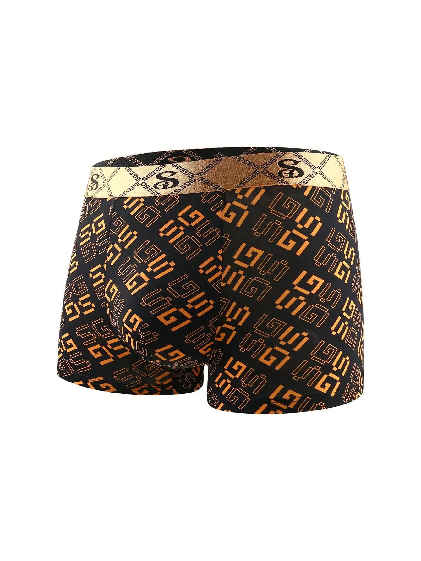 Men 5pcs Geo Print Boxer Brief