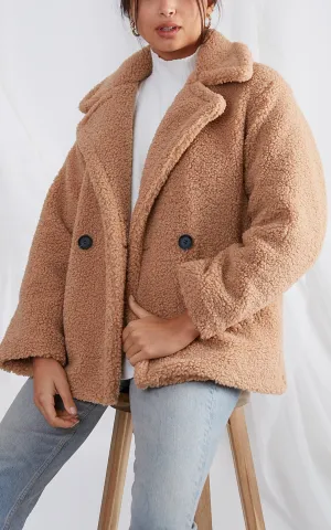 Noelle Teddy Coat - Beige