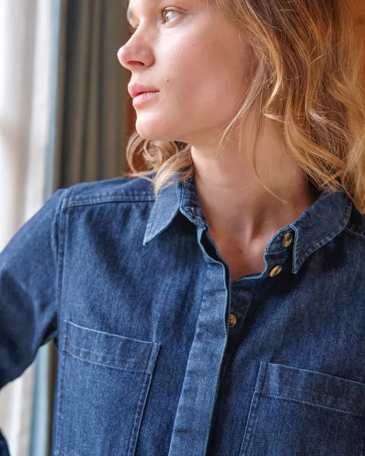 Ocean Shirt Dress in Denim