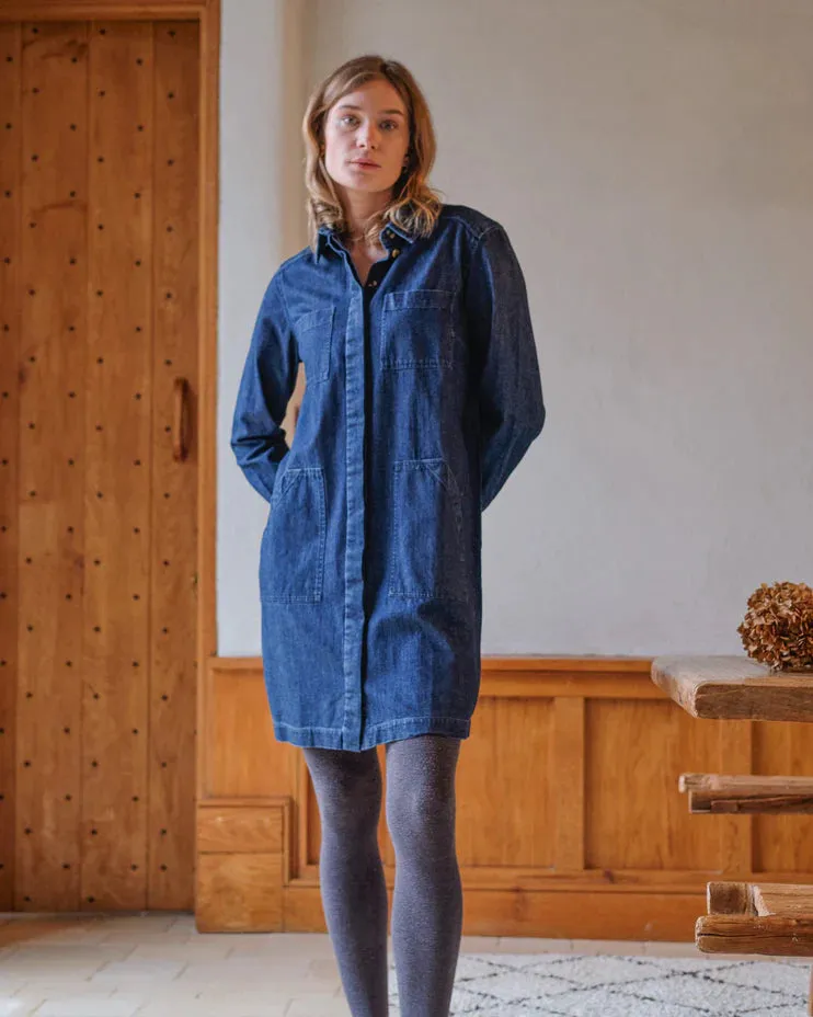 Ocean Shirt Dress in Denim