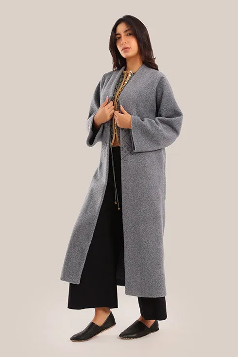 Oversized wool fur coat