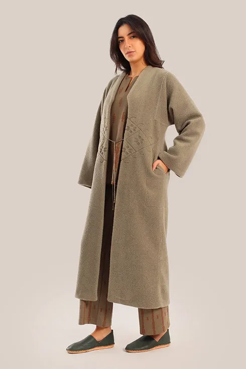 Oversized wool fur coat