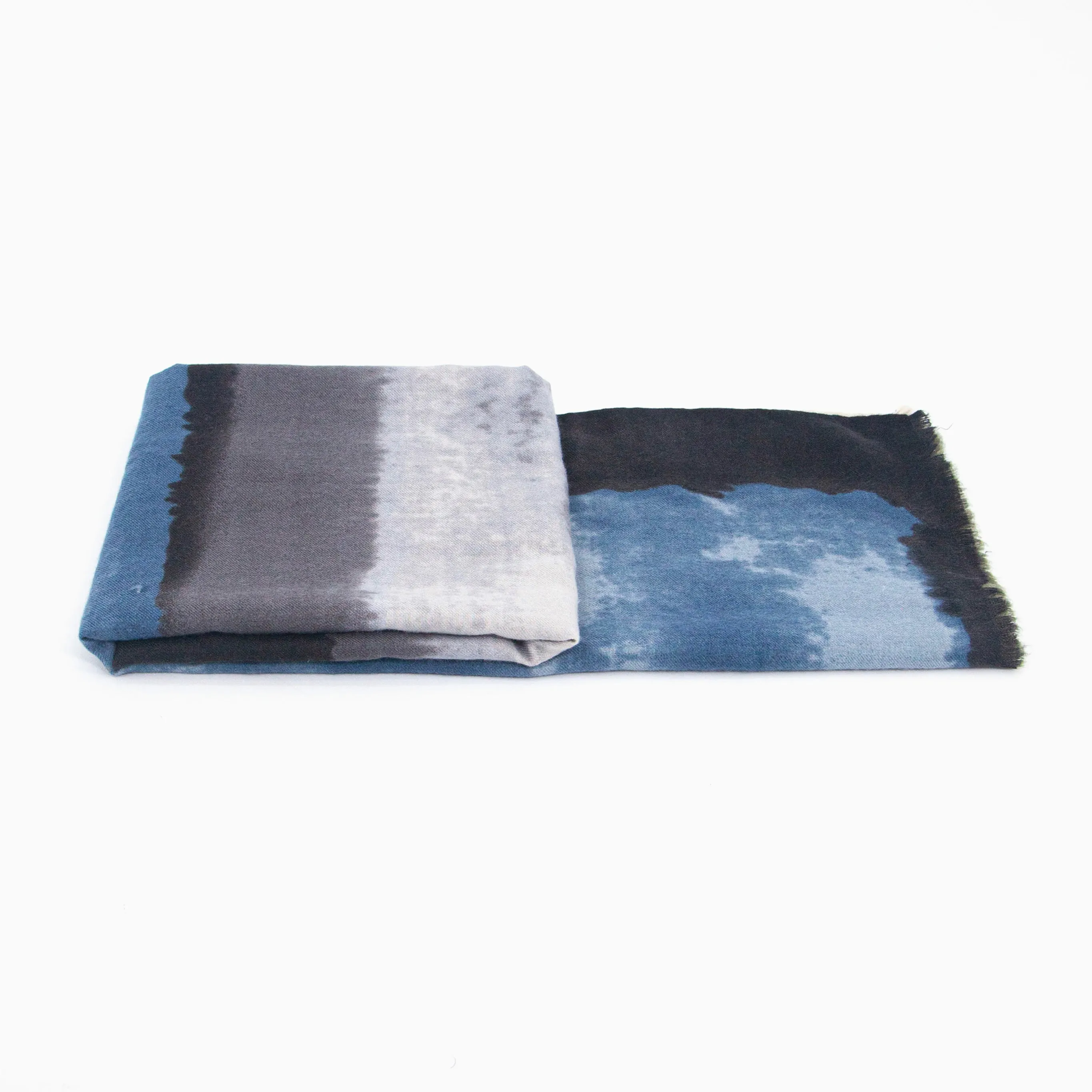 Penelope Lightweight Scarf - Black, Watercolour