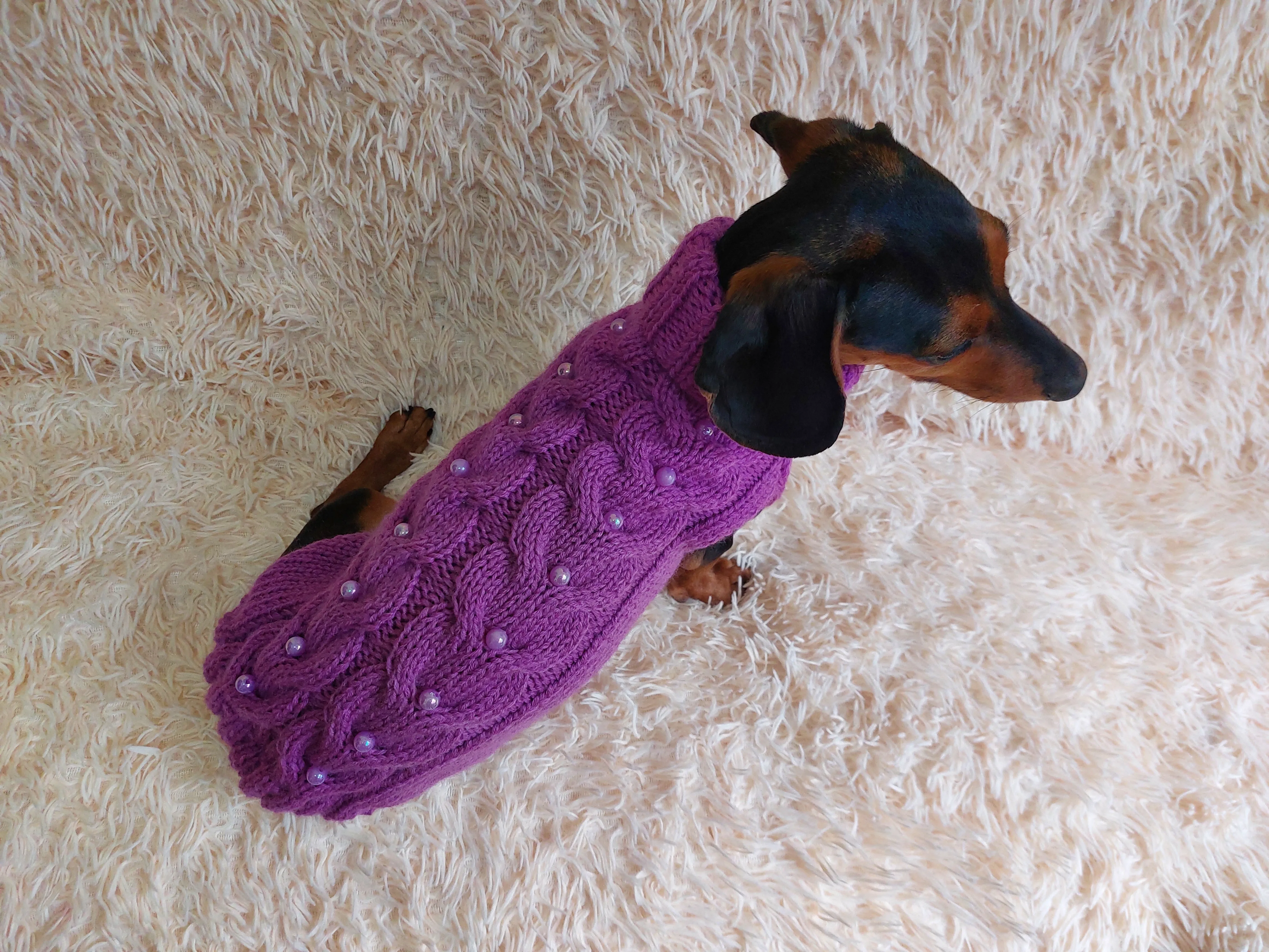 Pet clothes dog jumper with beads,holiday dog clothes,gift for pets ,Classic Aran Knit Dog Sweater,Knitted jumper for dog, sweater dachshund