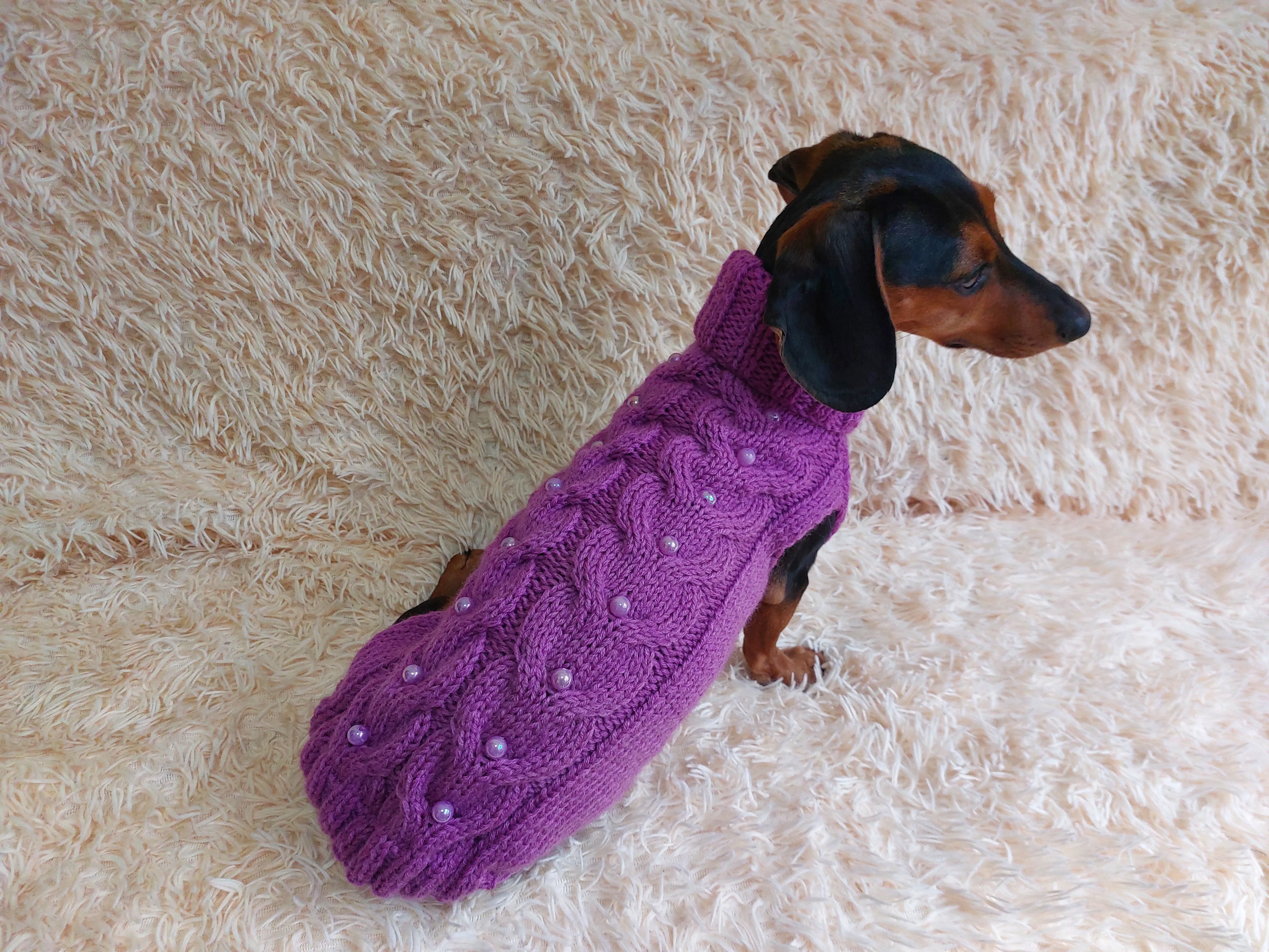 Pet clothes dog jumper with beads,holiday dog clothes,gift for pets ,Classic Aran Knit Dog Sweater,Knitted jumper for dog, sweater dachshund