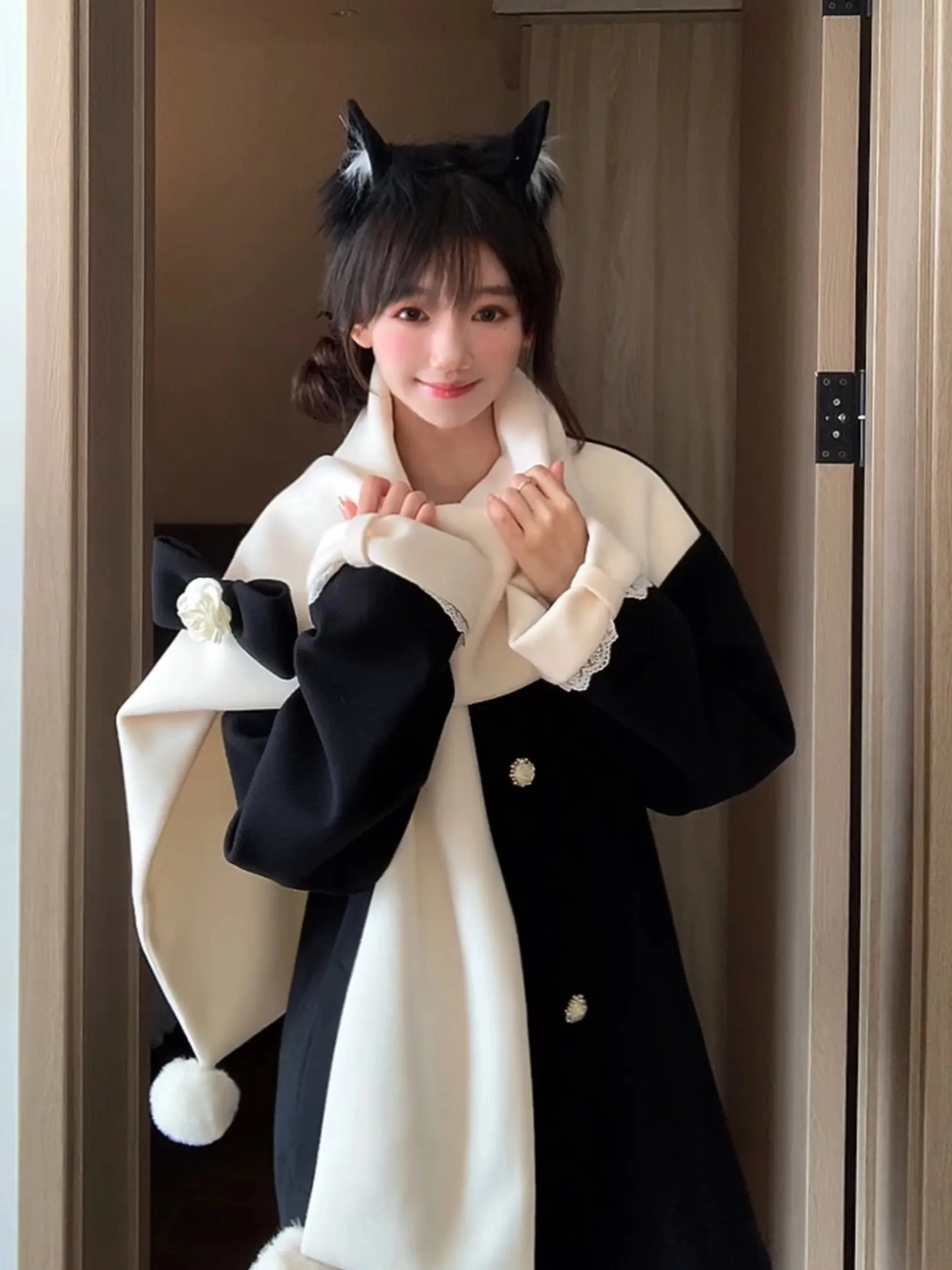 Platycodon House~Winter Sweet Lolita Coat Long Scarf Outerwear