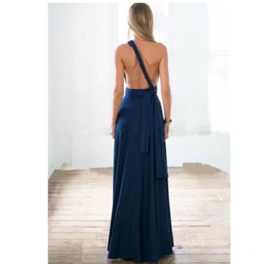 Plunge Tie Waist Maxi Dress