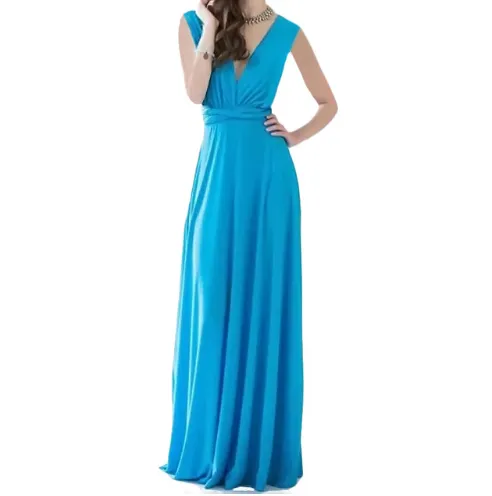 Plunge Tie Waist Maxi Dress