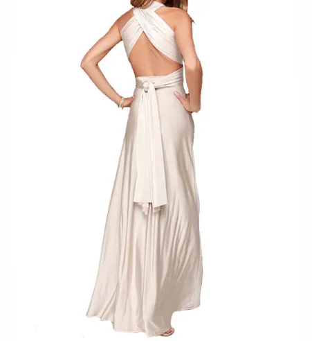 Plunge Tie Waist Maxi Dress