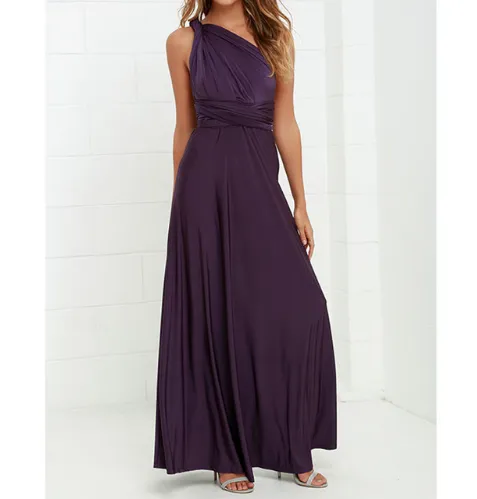 Plunge Tie Waist Maxi Dress