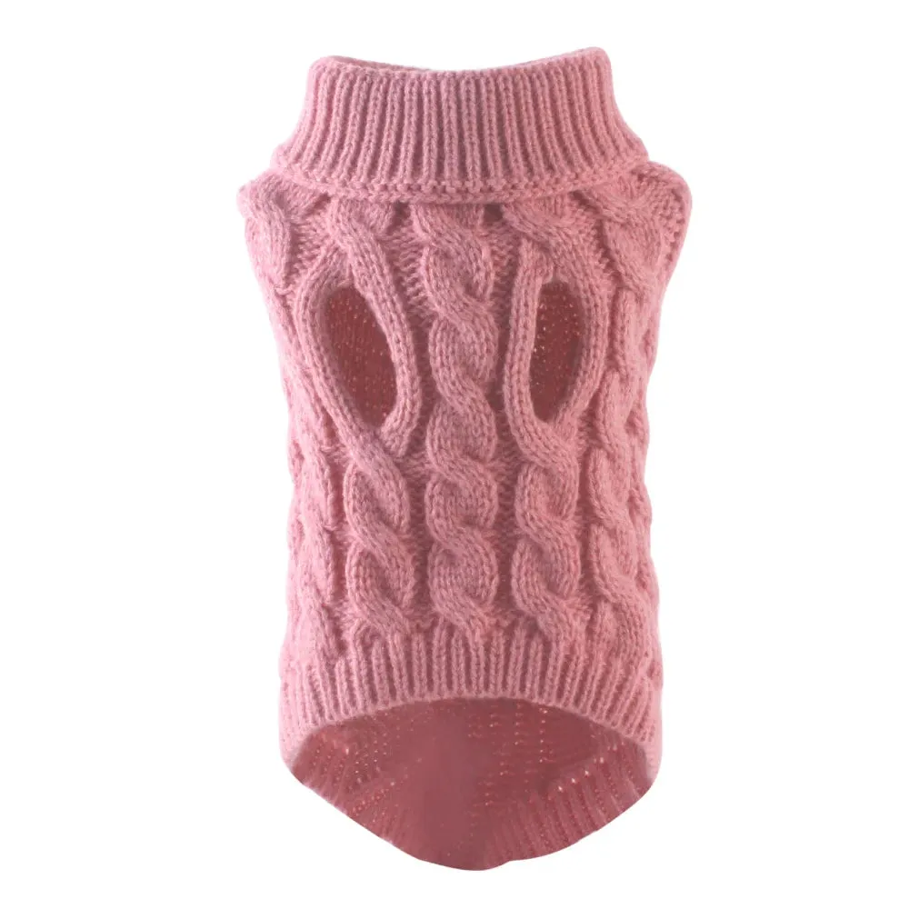 Puppy Dog Sweaters for Small Medium Dogs Cats Clothes Winter Warm Pet Turtleneck Chihuahua Vest Soft Yorkie Coat Teddy Jacket