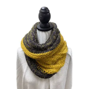 Purple Gold Chunky Knit Infinity Scarf