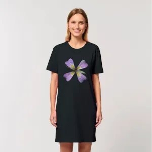 PurpleFlower3 Organic T-Shirt Dress