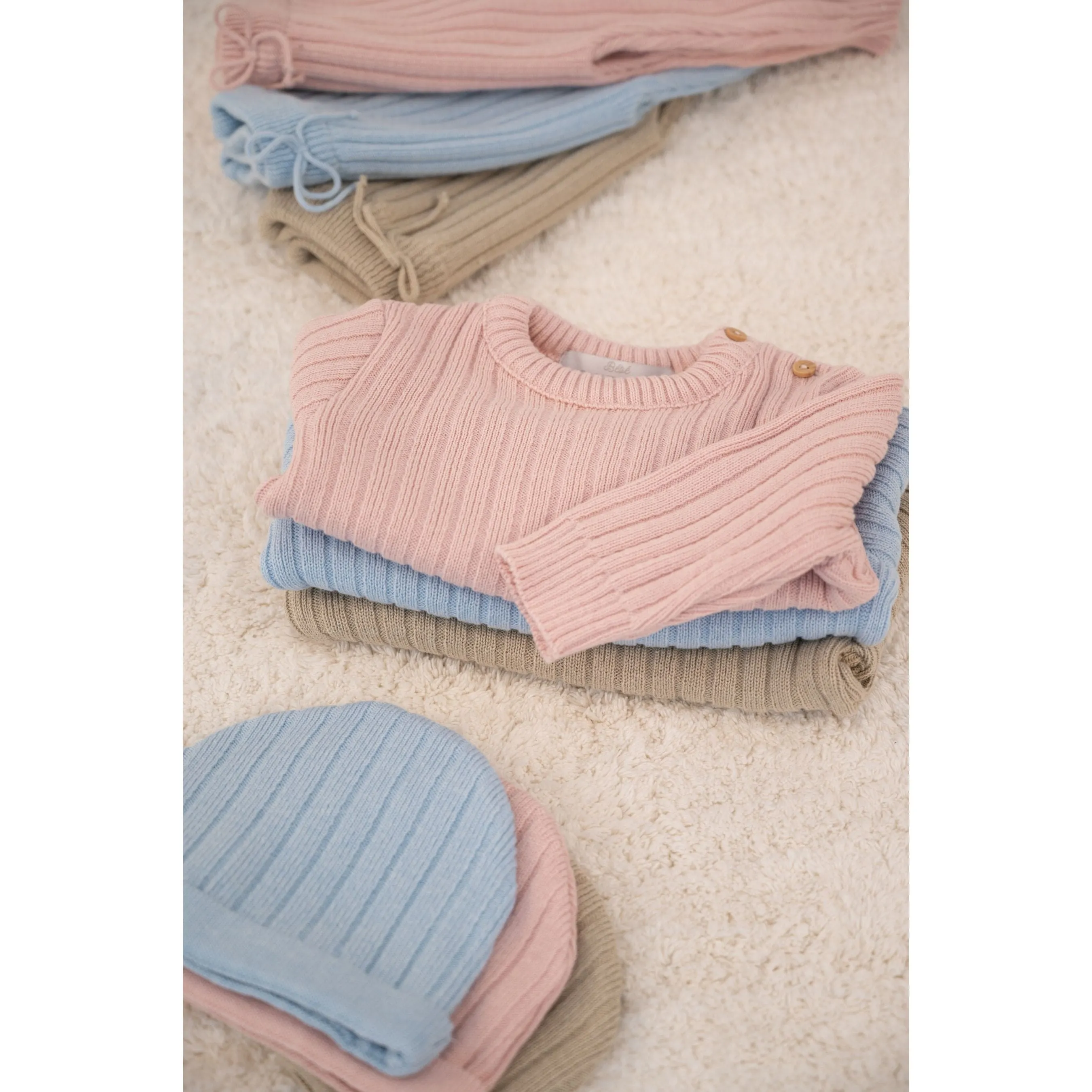 REMY | Pink Ribbed Knit Leggings Set (3)