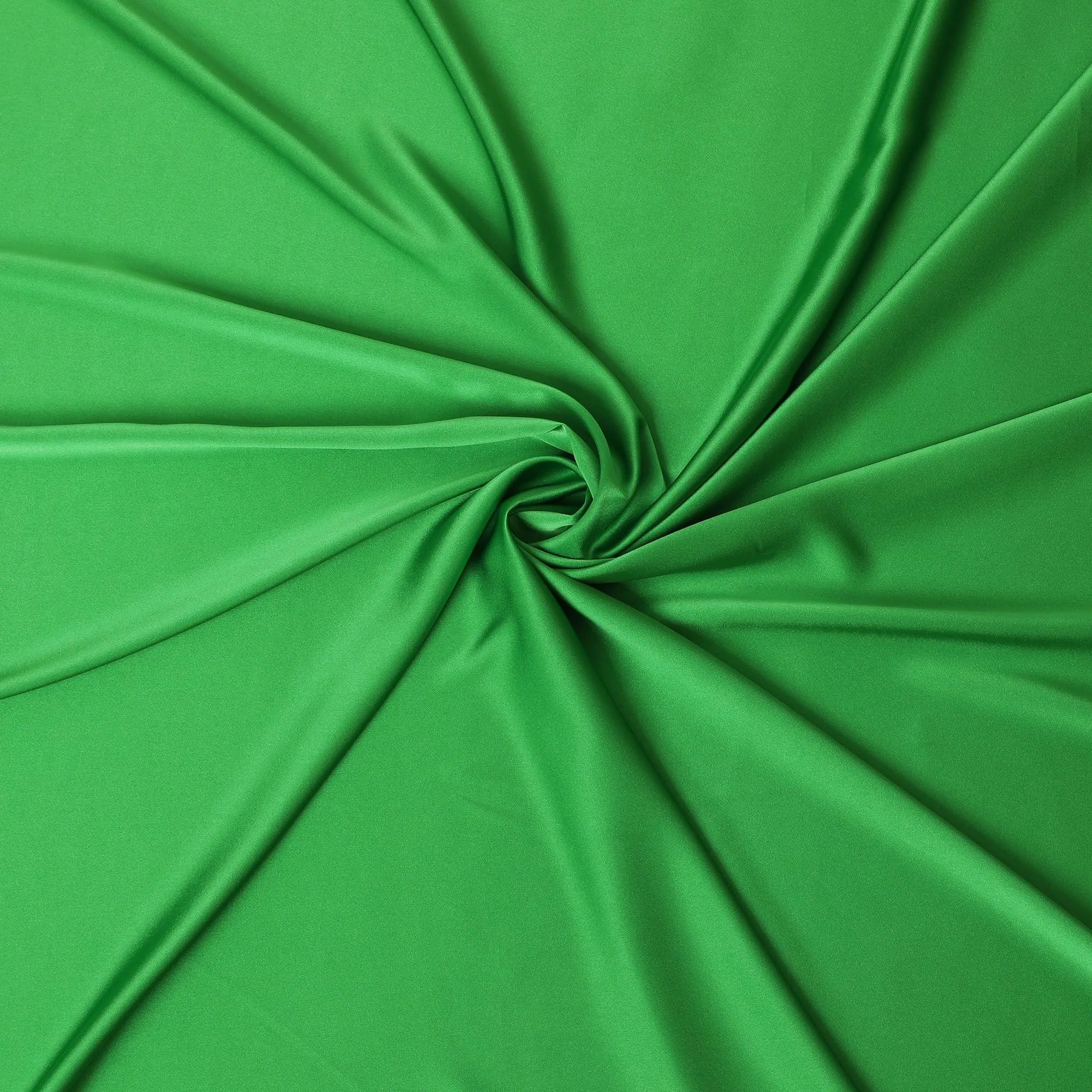 Sharmock green Plain Premium pure crepe satin fabric-D15850