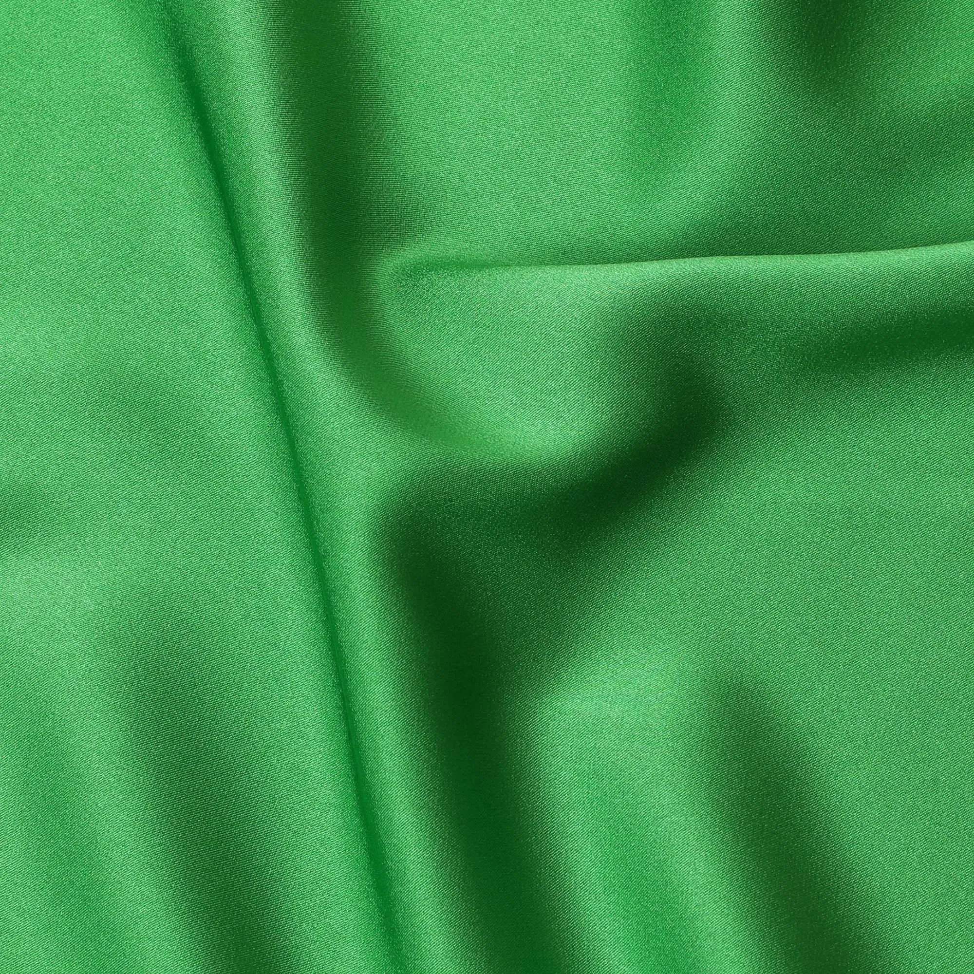 Sharmock green Plain Premium pure crepe satin fabric-D15850