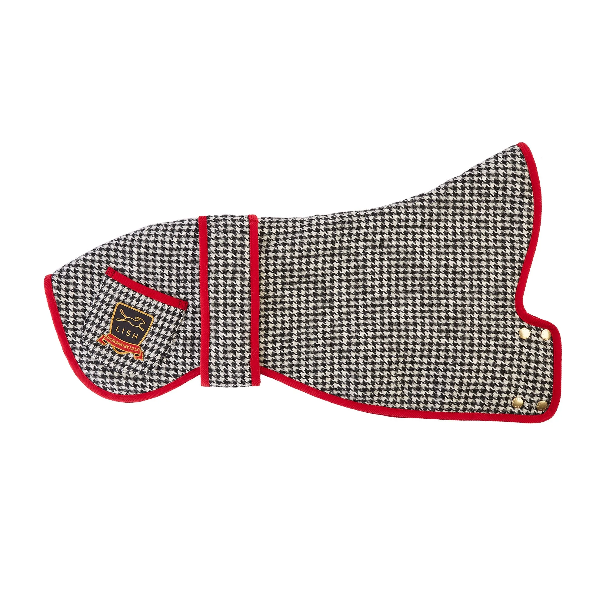 Sidney Monochrome Harris Tweed Whippet Dog Coat