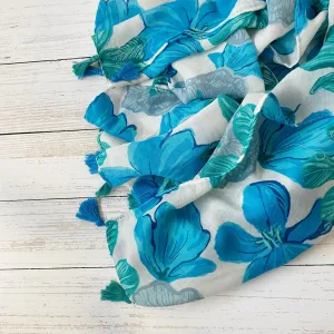 Sienna Flouncy Floral Scarf - Blue