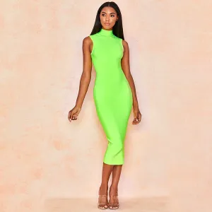 Sleeveless Green Bodycon Dress