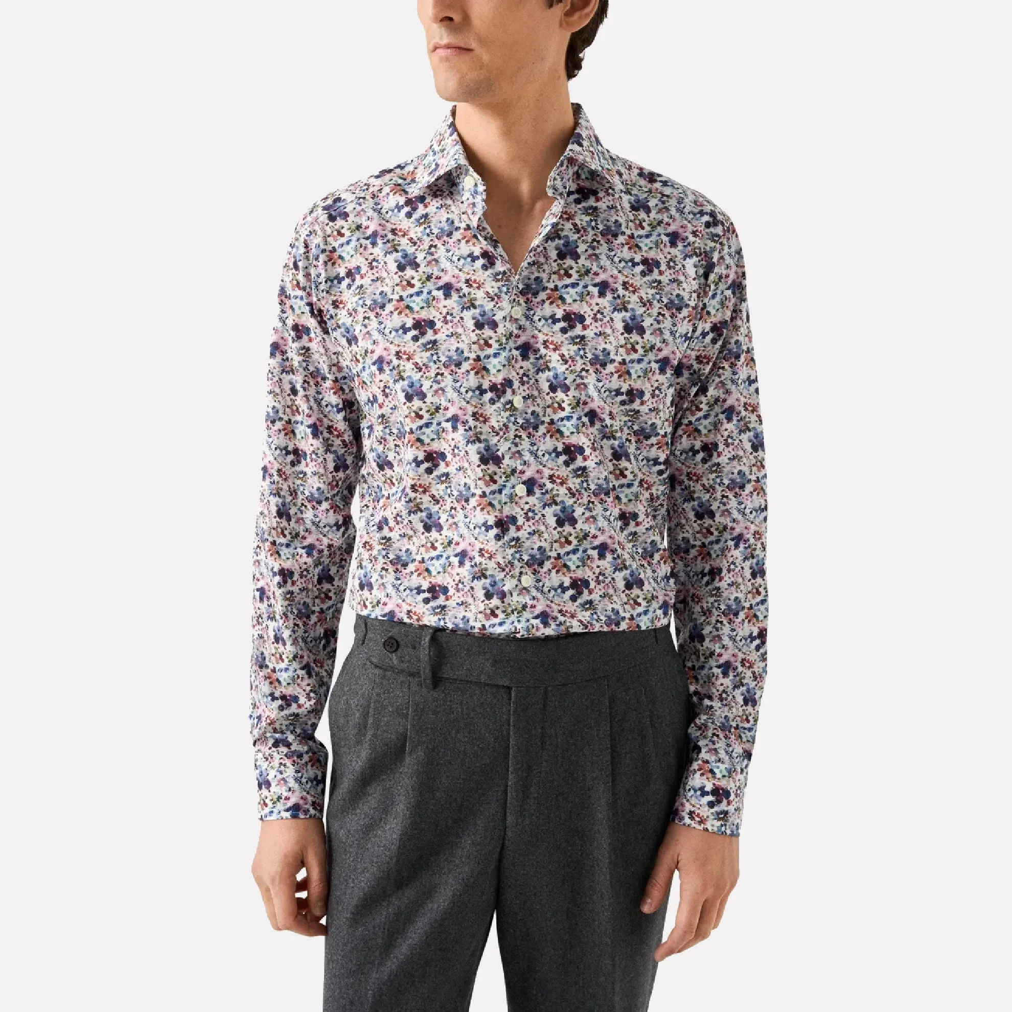 Slim Fit Floral Signiture Twill Shirt / Multi