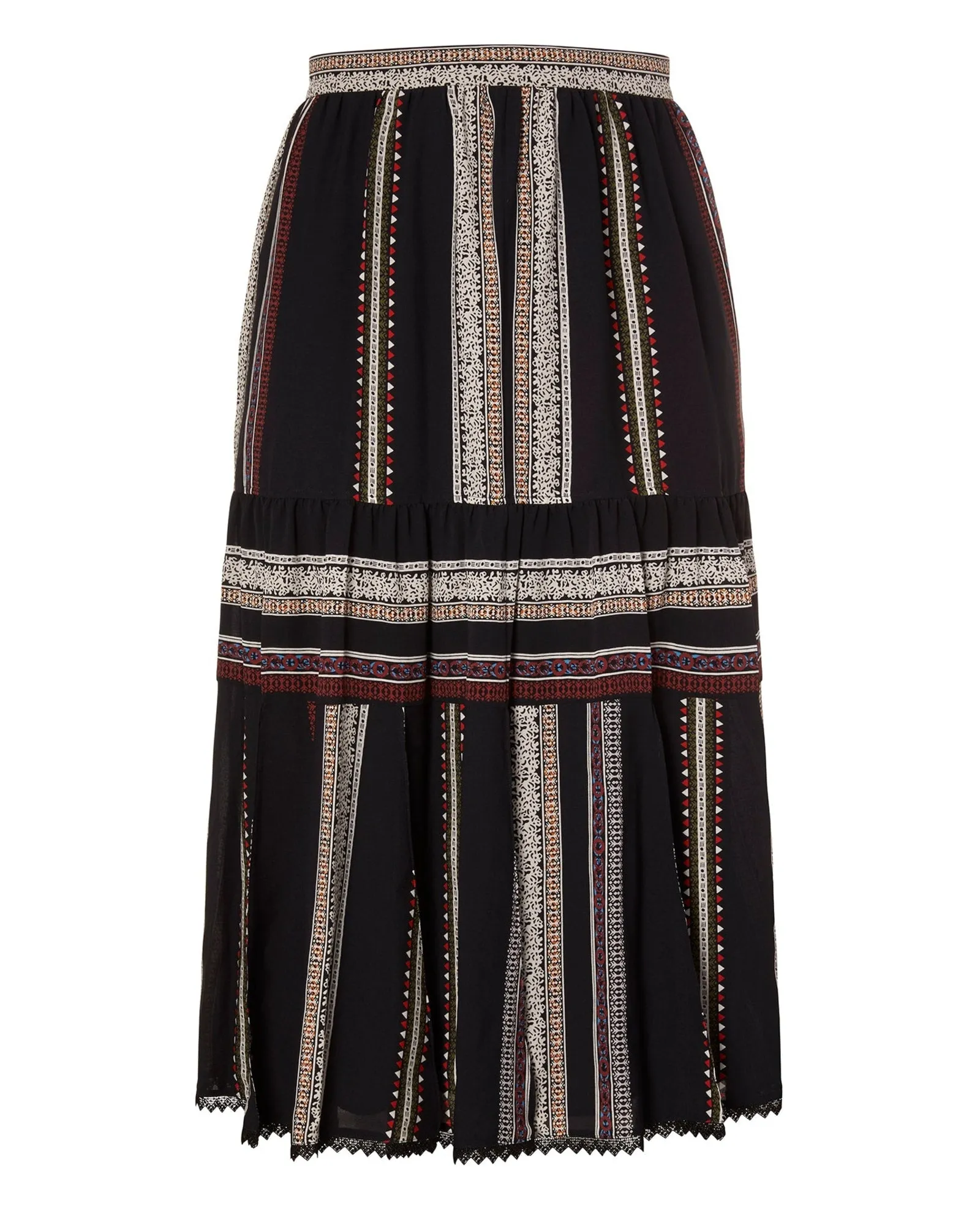 Smocked Midi Skirt | Navy Multi