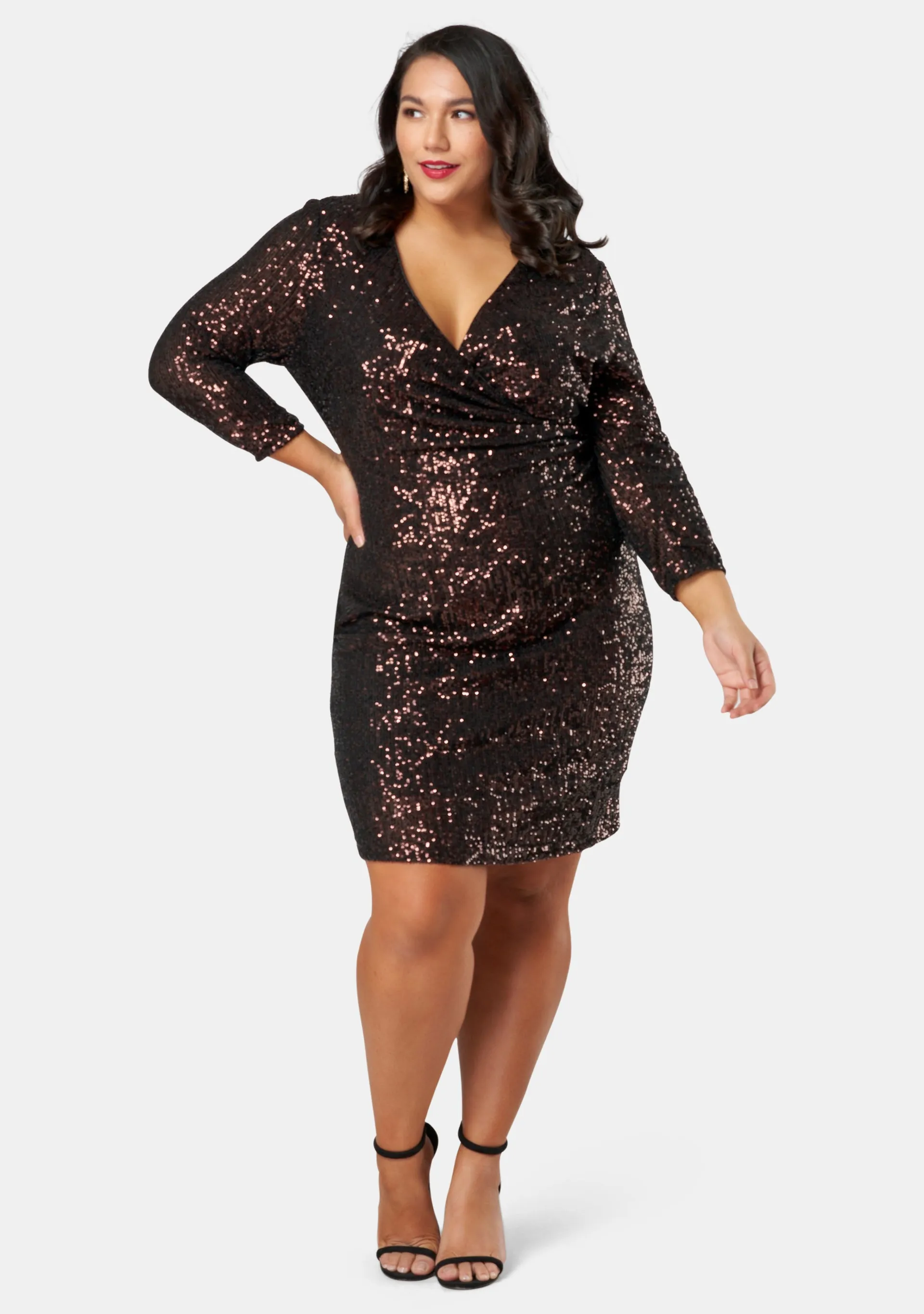 Smokin Hot Sequin Wrap Dress