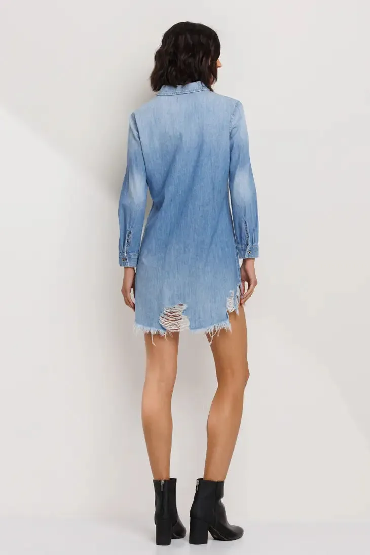 Sneak Peek Denim Shirt Dress