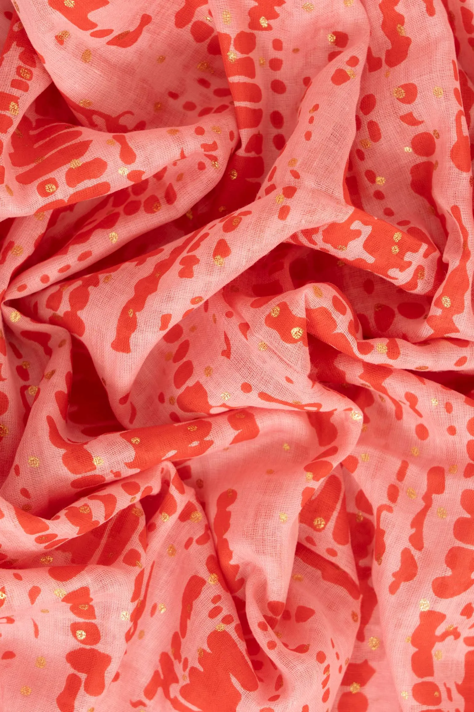 Soraya Lightweight Cotton Scarf  - Red/Pink, Tie Dye