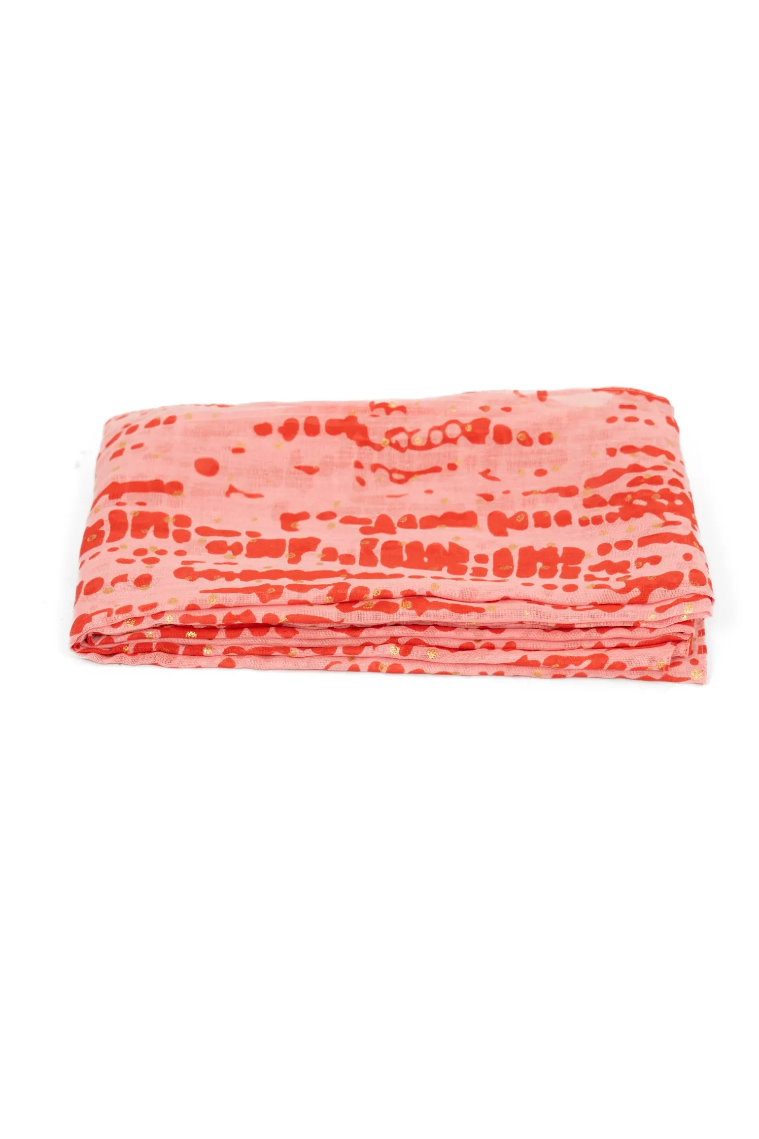 Soraya Lightweight Cotton Scarf  - Red/Pink, Tie Dye