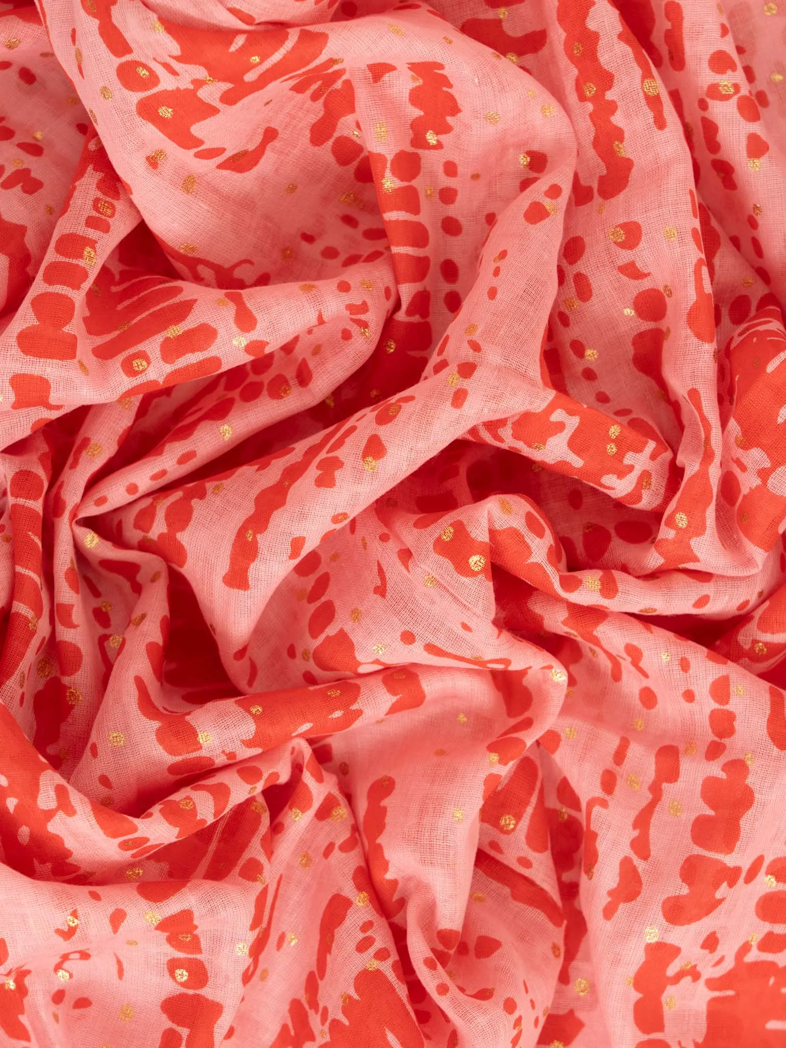 Soraya Lightweight Cotton Scarf  - Red/Pink, Tie Dye